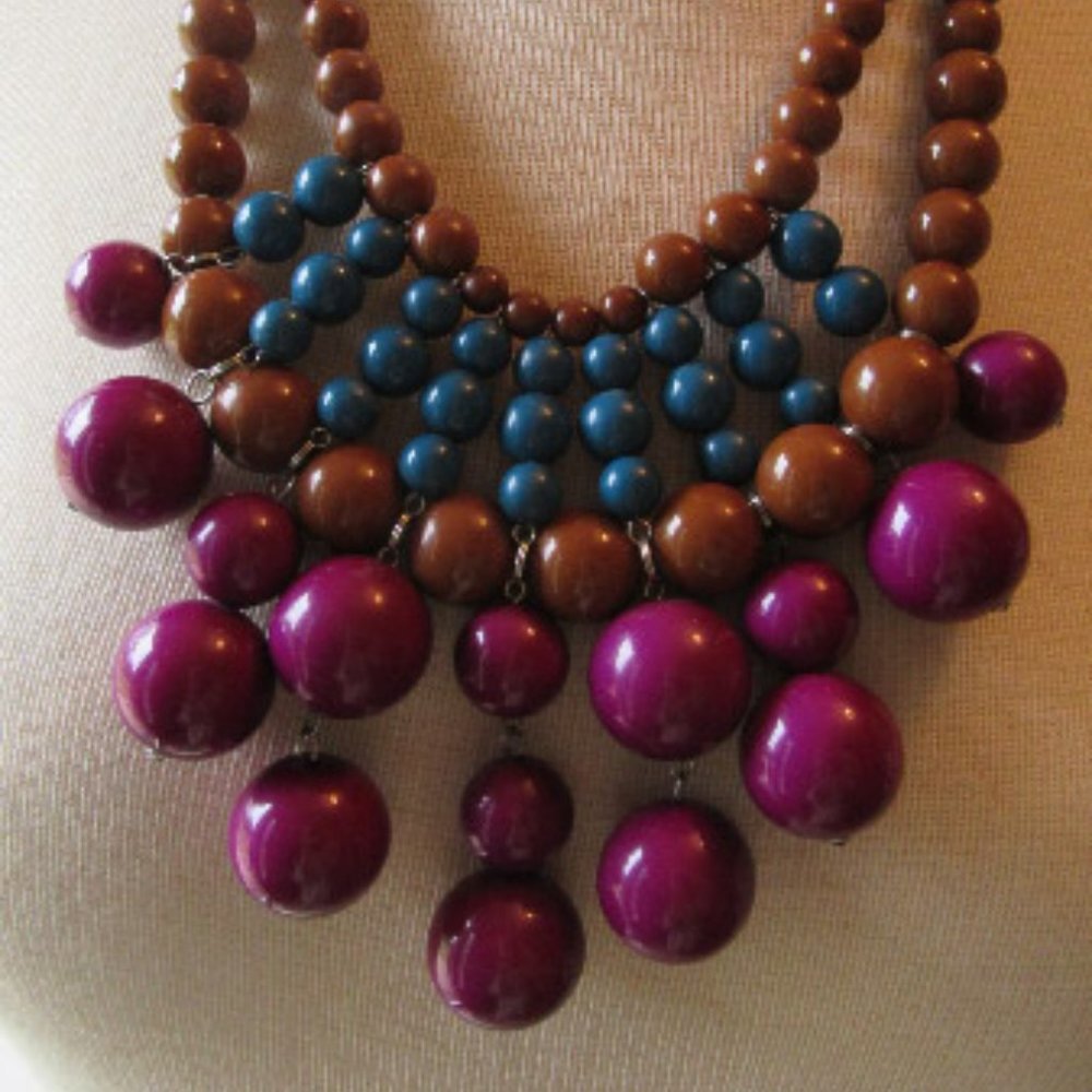Vintage Chunky Beaded "Golden Girls" Grandmacore Necklace